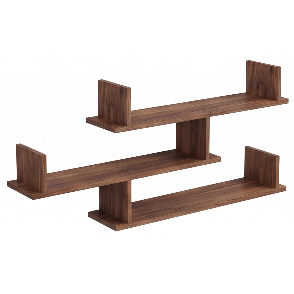 Étagère à trois niveaux 119 cm, chêne