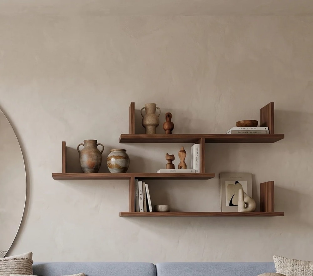 Étagère à trois niveaux 119 cm, chêne