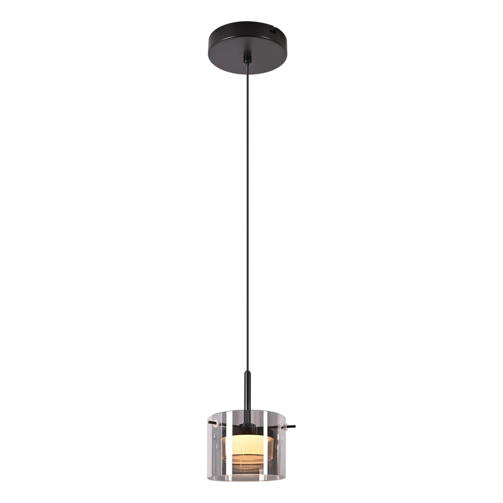 Suspension en fer noir 12x12x160cm led