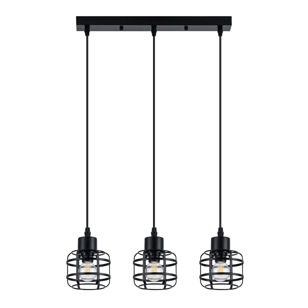 Suspension en fer noir 43x10x140cm e14