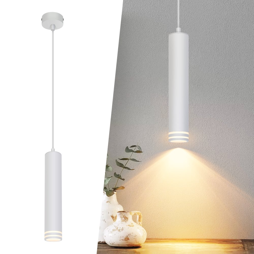 Suspension en fer blanc 155x30x6cm gu10 — vue 3