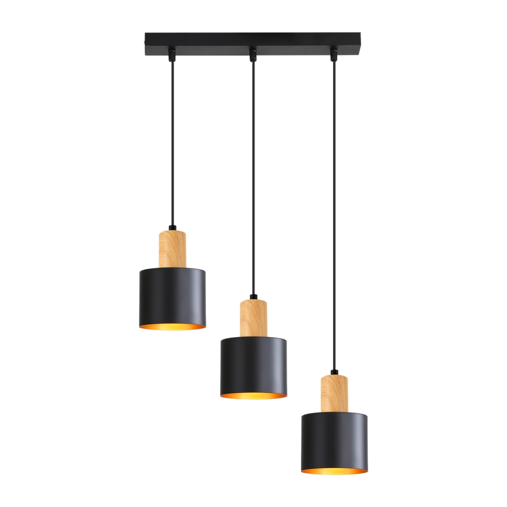 Suspension en fer noir 40x12x173.5cm e27
