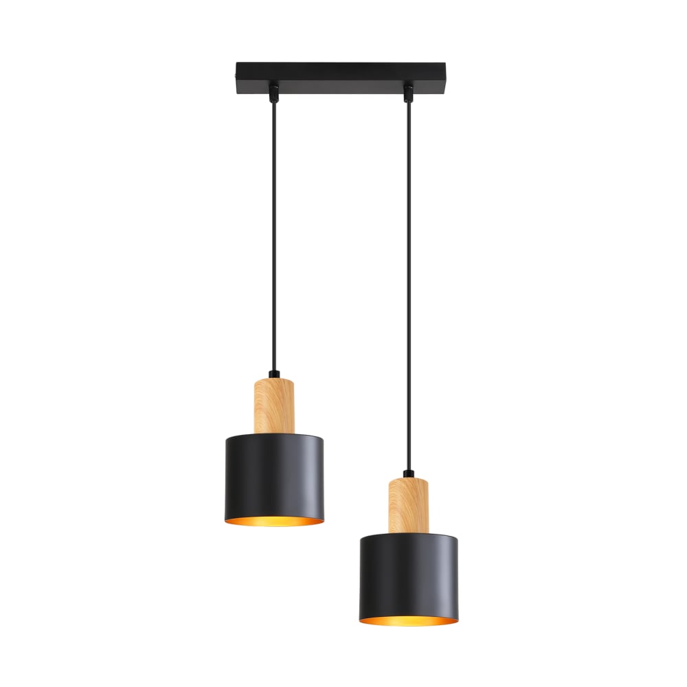 Suspension en fer noir 30x30x173.5cm e27