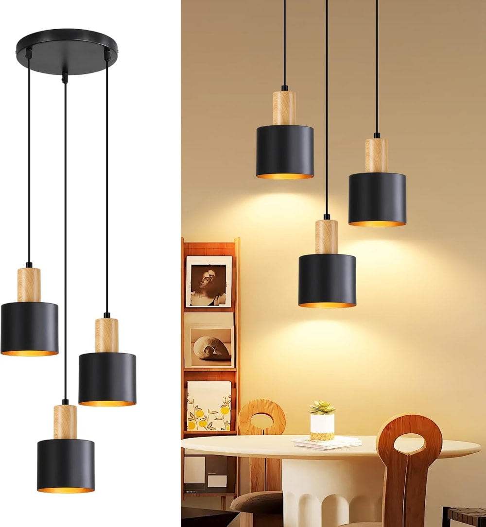 Pendelleuchte Eisen 22x22x173.5cm schwarz E27 - Maisons Du Monde