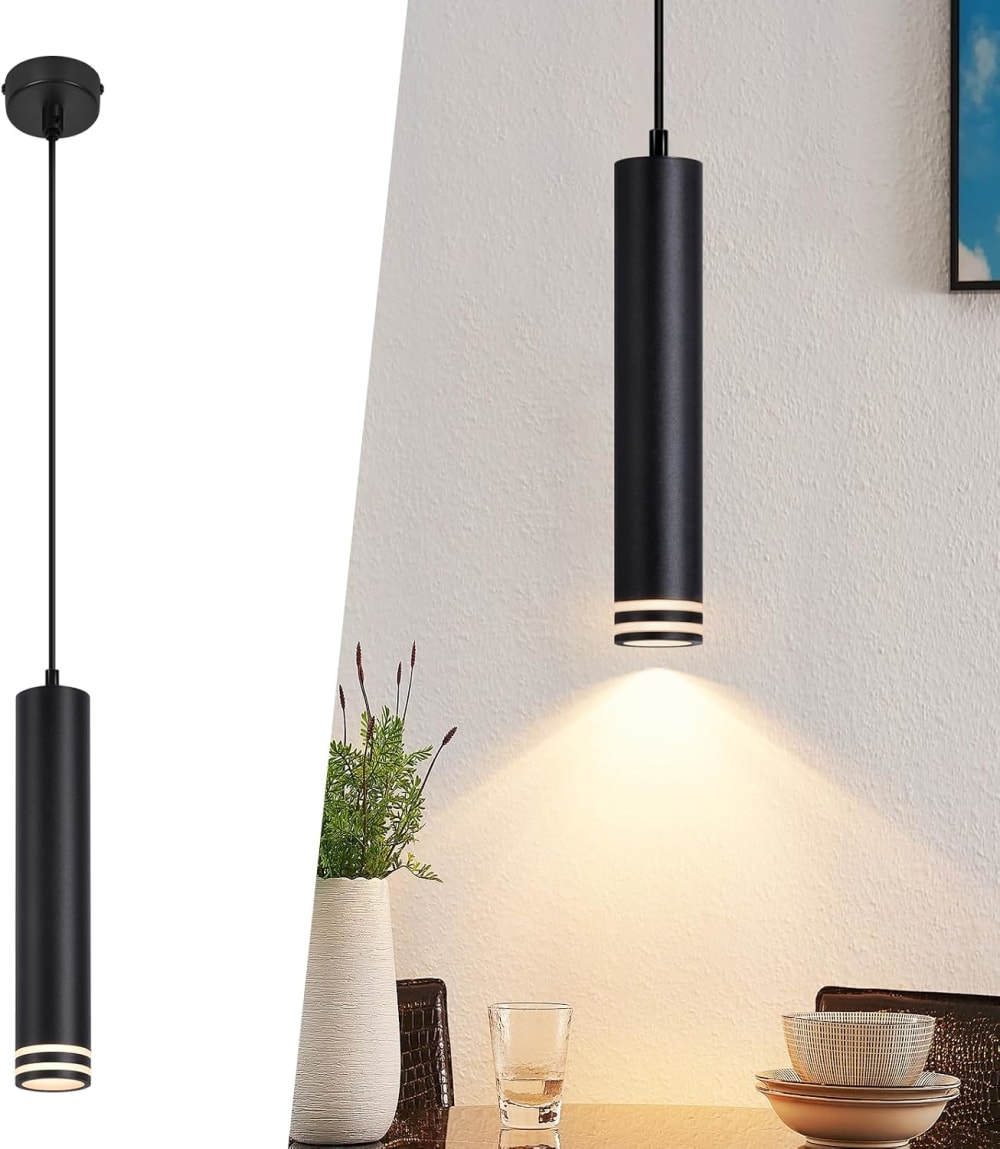 Suspension en fer noir 155x30x6cm gu10 — vue 3