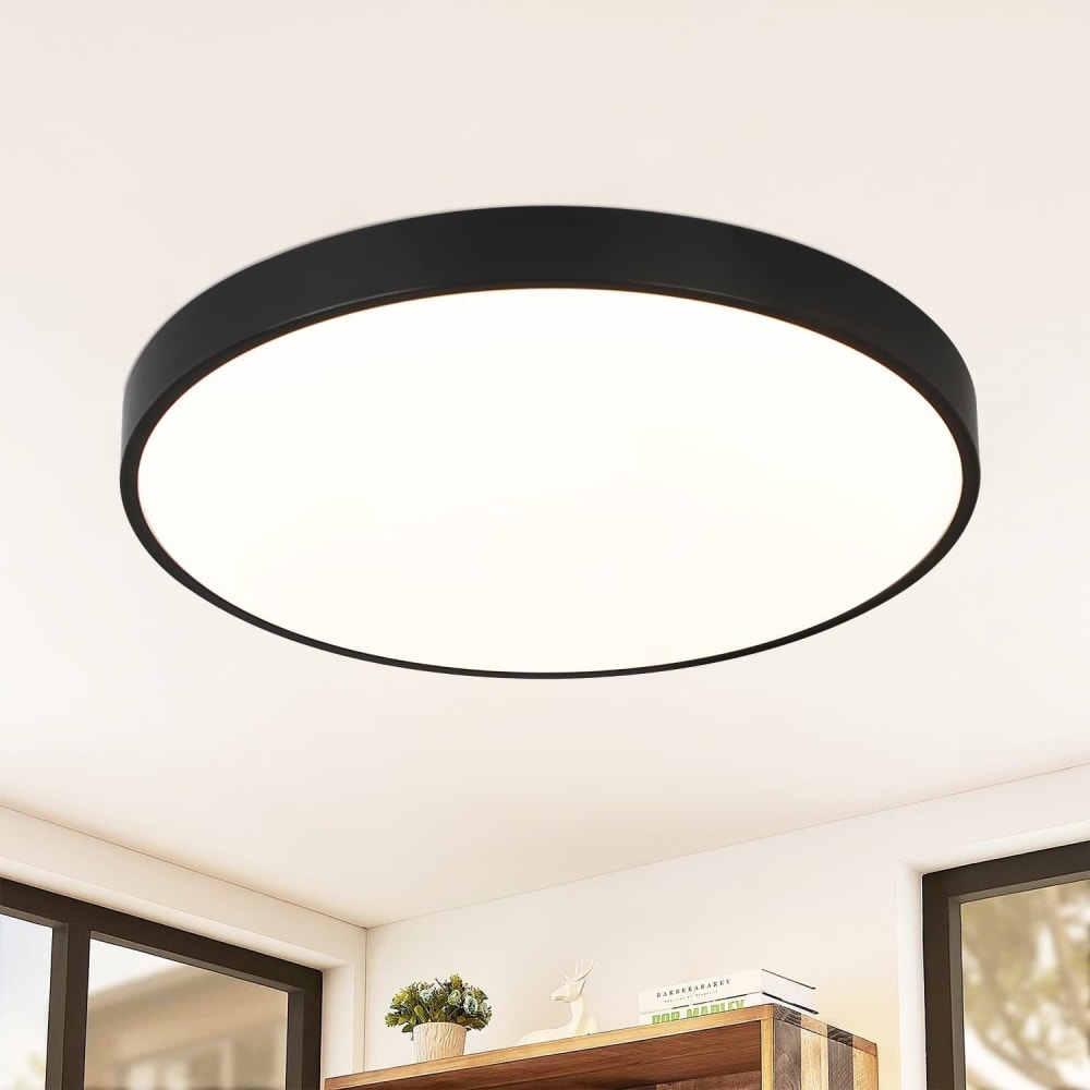 Deckenleuchte PVC 26x26x6cm Schwarz LED 4000K 17W - Maisons Du