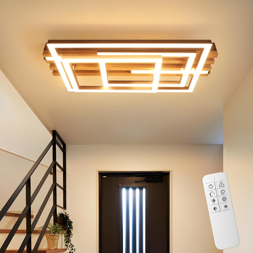 Plafonnier en fer aluminium noir 38x20.9x8.8cm led 41w — vue 3