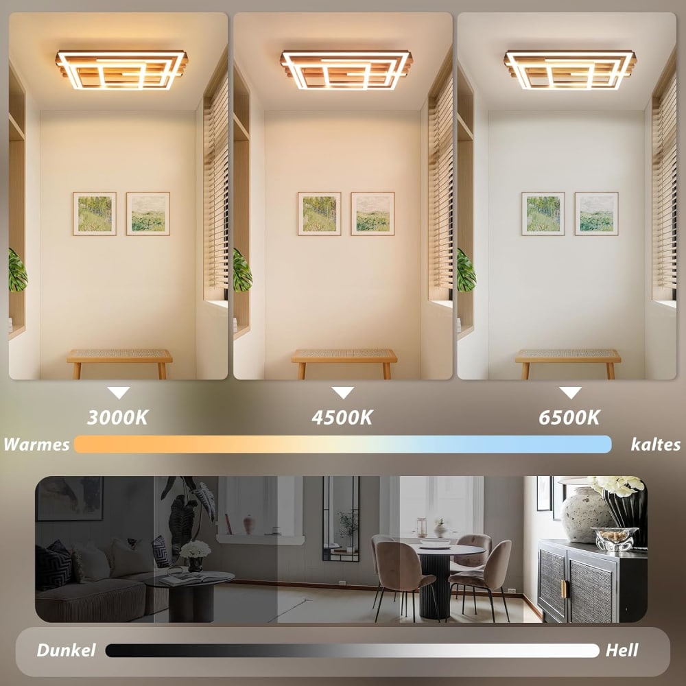 Plafonnier en fer aluminium noir 38x20.9x8.8cm led 41w — vue 4