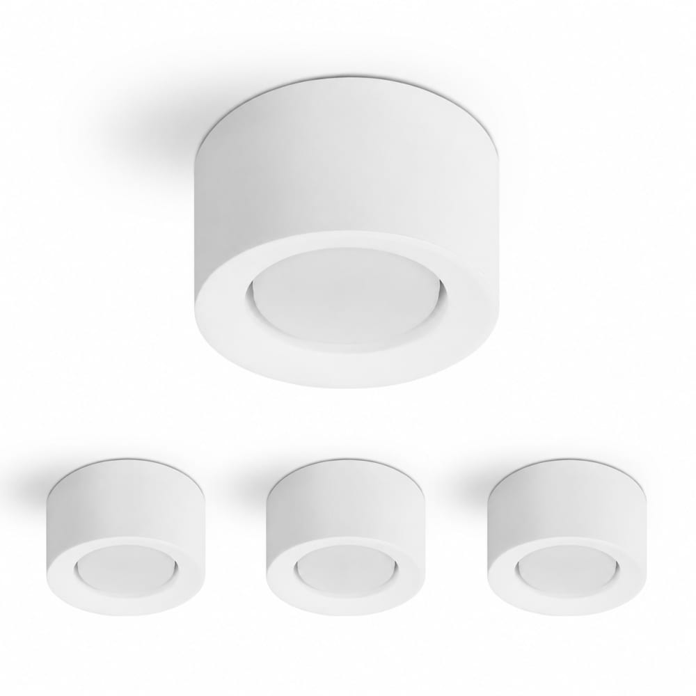 Plafonnier en plastique blanc 12x6.5x6.5cm gx53 lot de 4