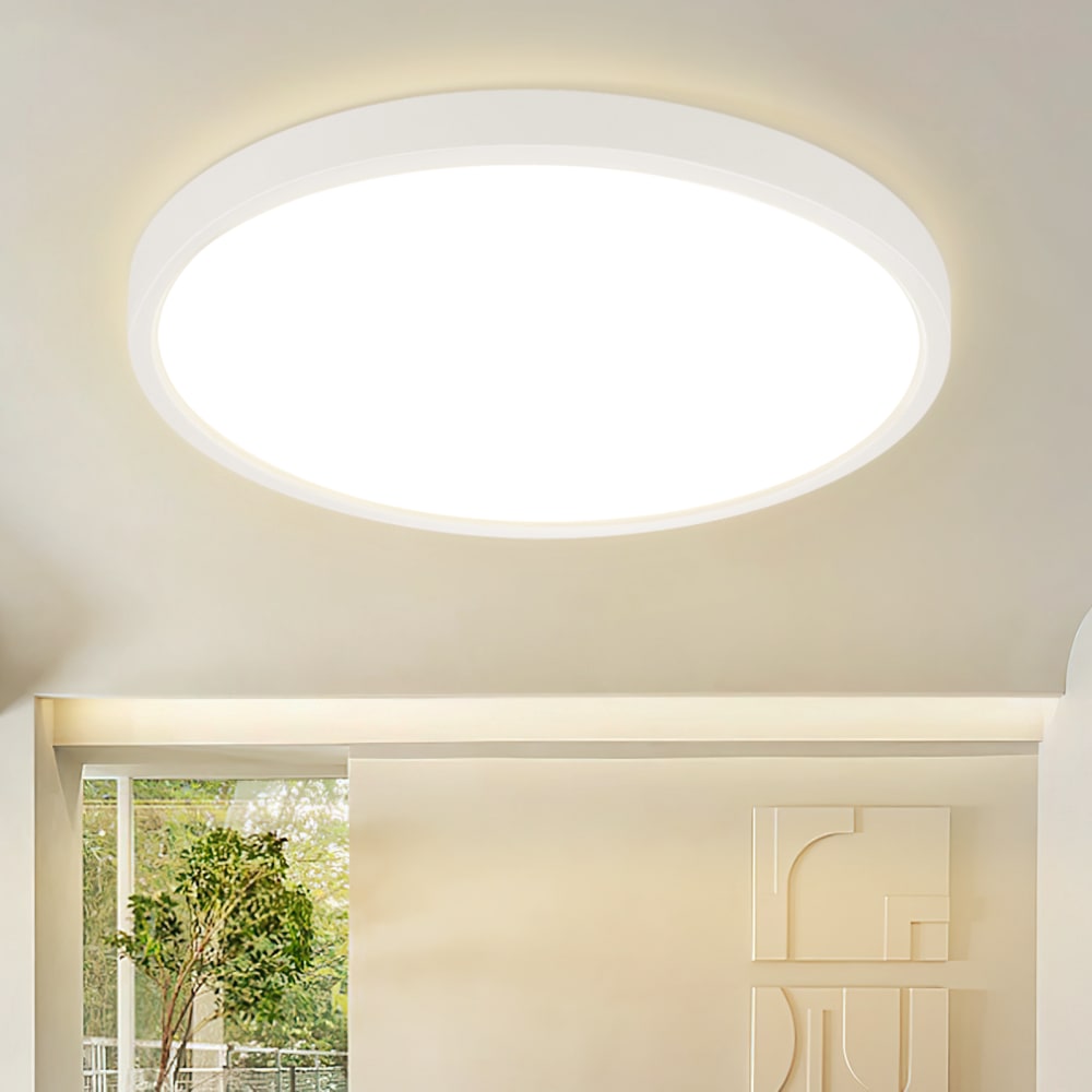 Plafonnier en pvc blanc 30x30x2.4cm led 3000k 24w — vue 3