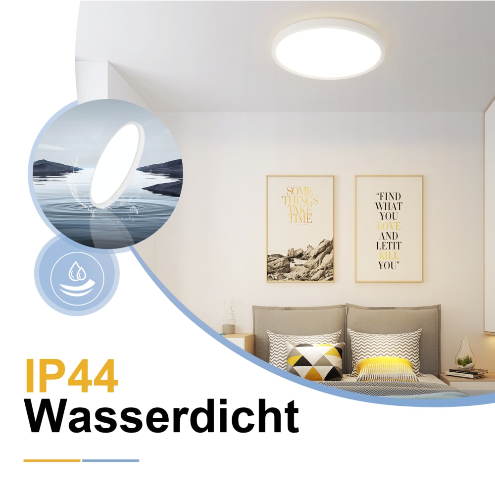 Plafonnier en pvc blanc 30x30x2.4cm led 3000k 24w — vue 4