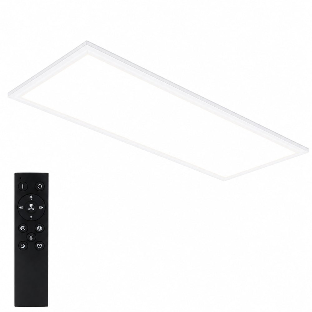 Plafonnier en fer aluminium blanc 100x25x1cm led 39w