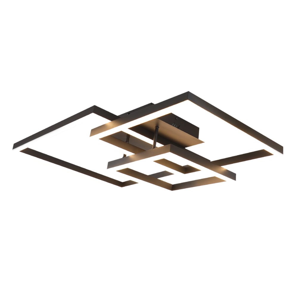 Plafonnier en fer aluminium noir 82x58x16cm led 84w