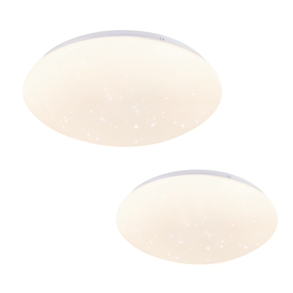 Plafonnier en pvc blanc 16x16x6.7cm led 4000k 5w lot de 2