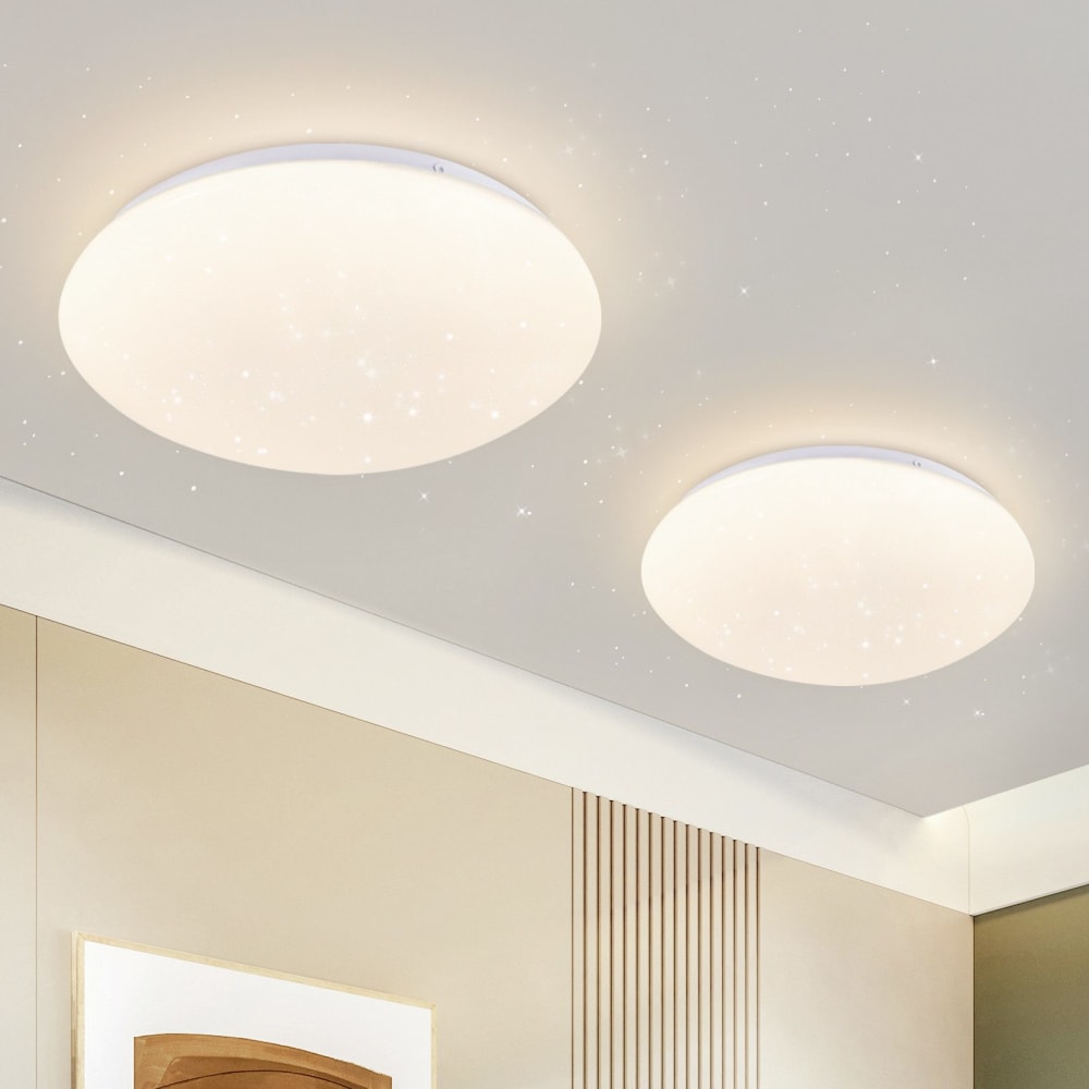 Plafonnier en pvc blanc 16x16x6.7cm led 4000k 5w lot de 2 — vue 3