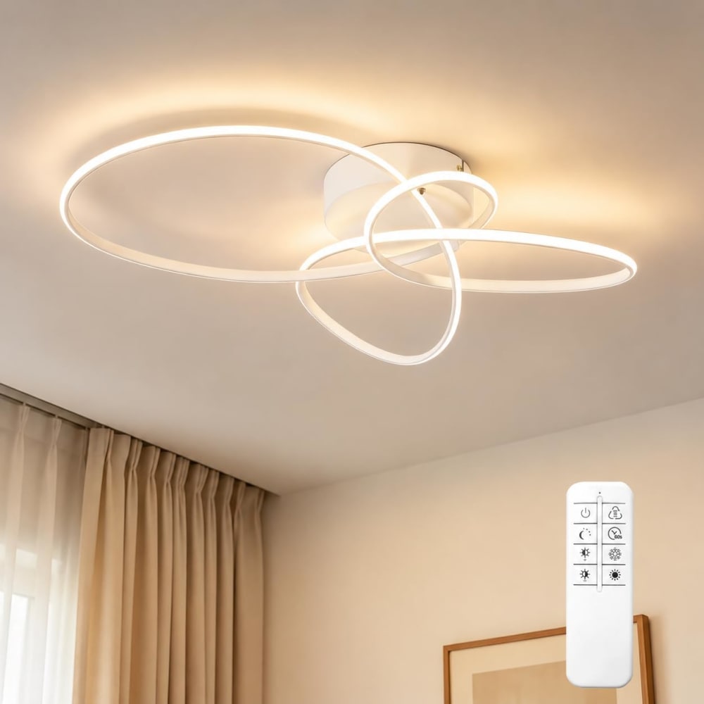 Plafonnier en fer aluminium blanc 52.5x34.5x11.5cm led 30w — vue 3