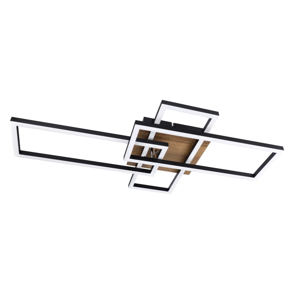 Plafonnier en fer aluminium noir 64.3x35x9.5cm led 36w