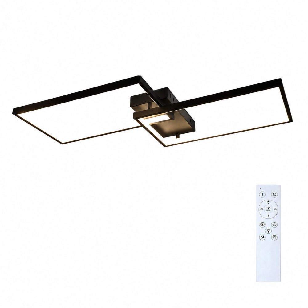 Plafonnier fer noir 80x39x7.5cm led 48w