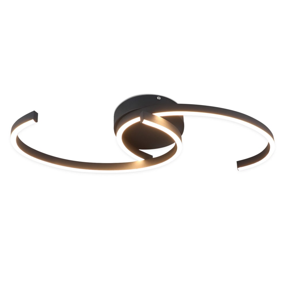 Plafonnier en fer aluminium noir 61.6x23x7cm led 3000k 24w