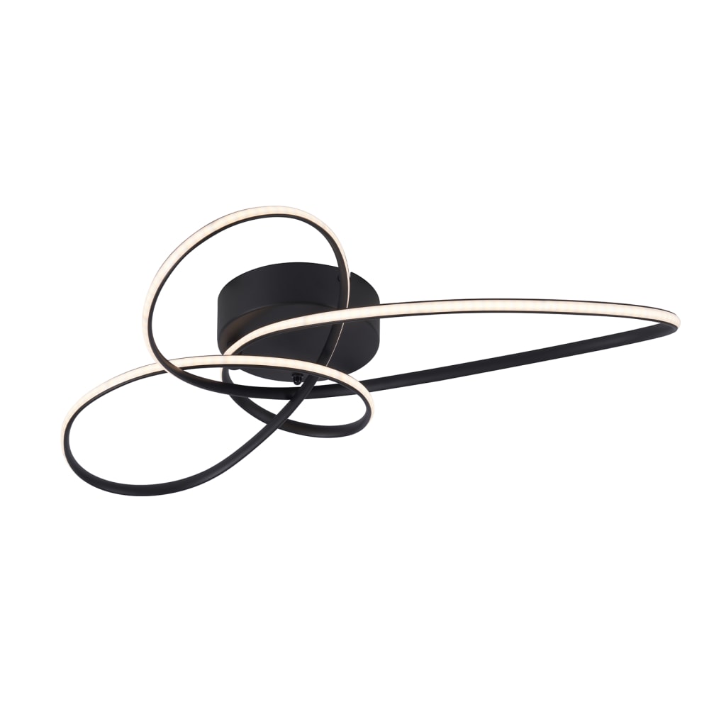 Plafonnier en fer aluminium noir 52.5x34.5x11.5cm led 30w