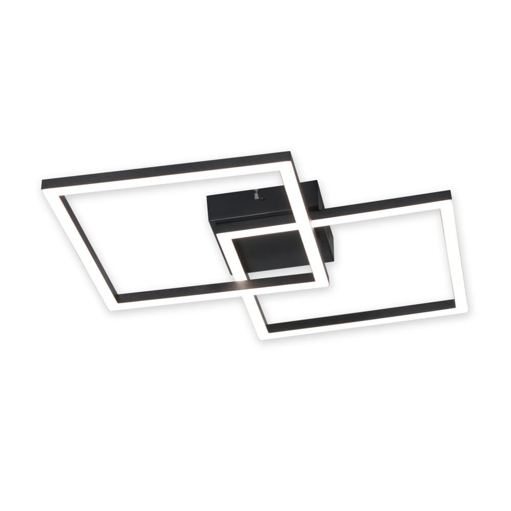 Plafonnier en plastique noir 39.5x39.5x6.7cm led 4000k 24w