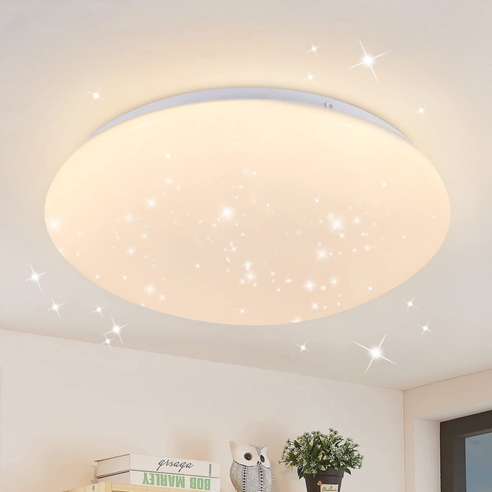 Plafonnier en plastique blanc 30x30x7cm led 3000k 18w — vue 3