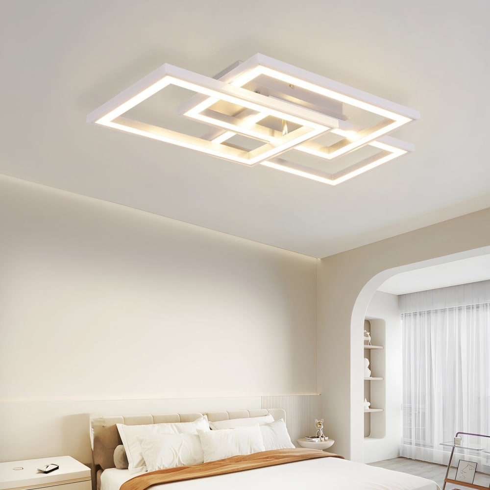 Plafonnier en fer aluminium blanc 54x34x9cm led rgb 45w — vue 3