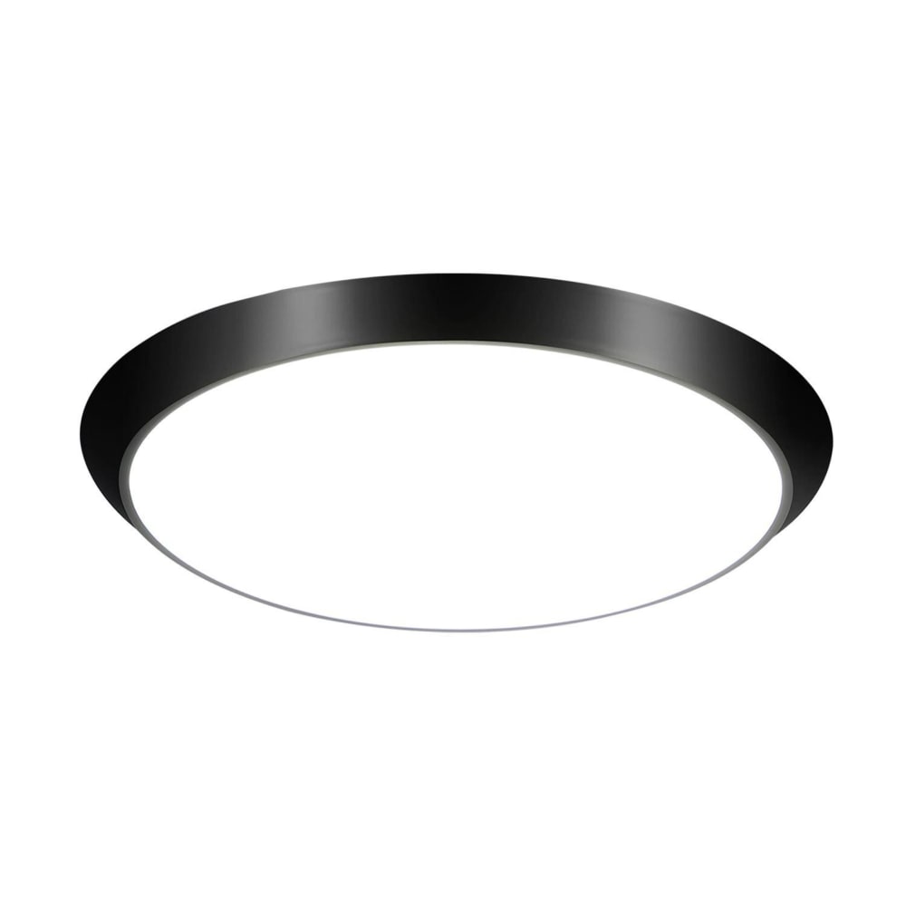 Plafonnier en plastique noir 30x30x6.5cm 3000k 15w