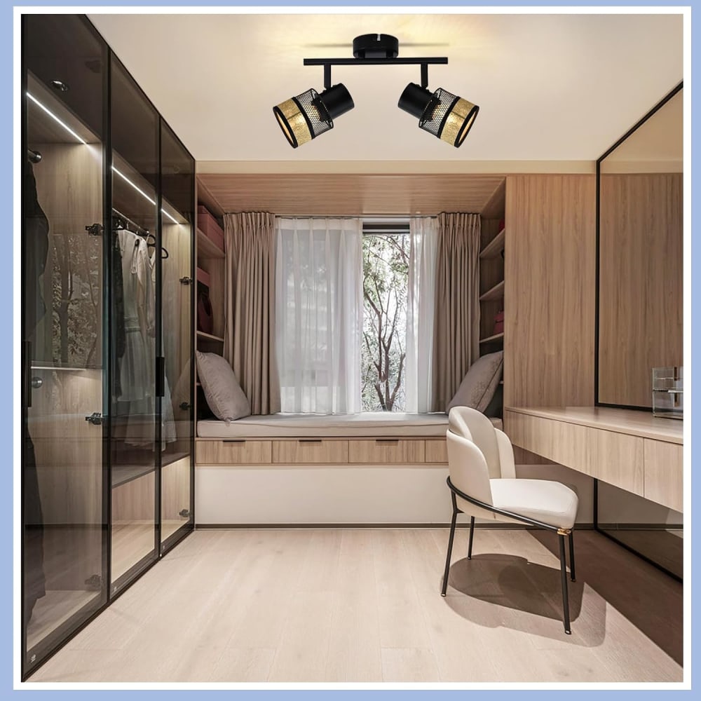 Plafonnier en pvc noir 30x15x20cm e27 — vue 4