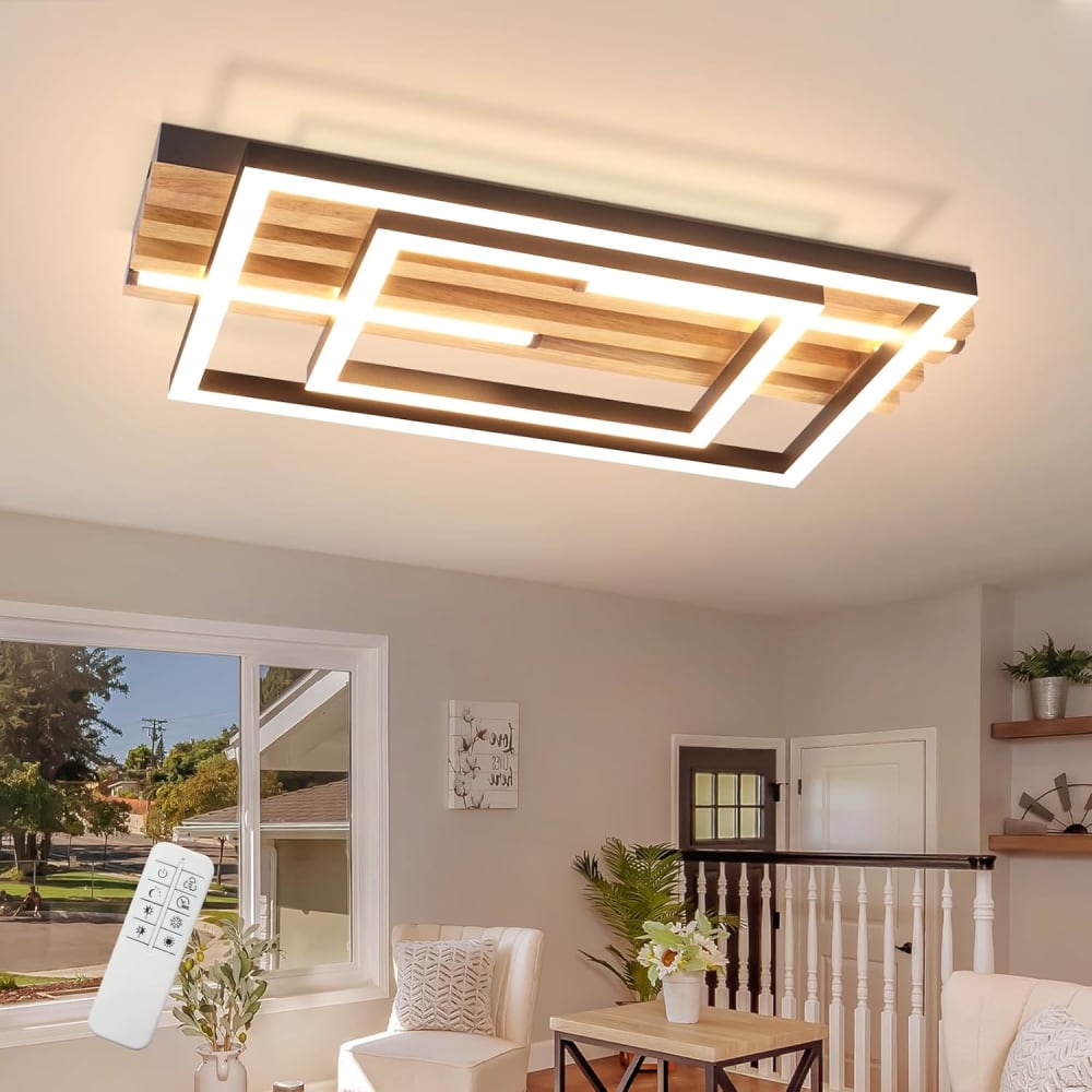 Plafonnier en fer aluminium noir 38x20.9x6.8cm led 34w — vue 3
