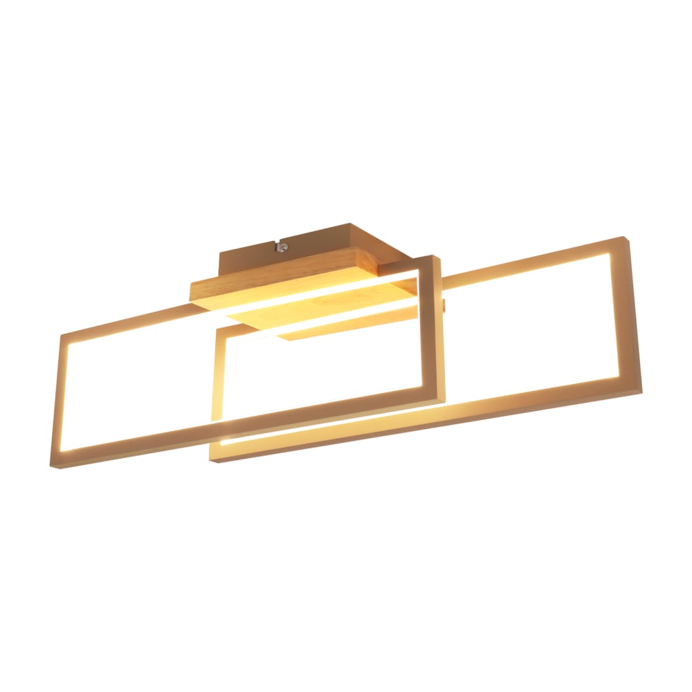 Plafonnier en fer aluminium gris 48x13x16cm led 3000k 24w