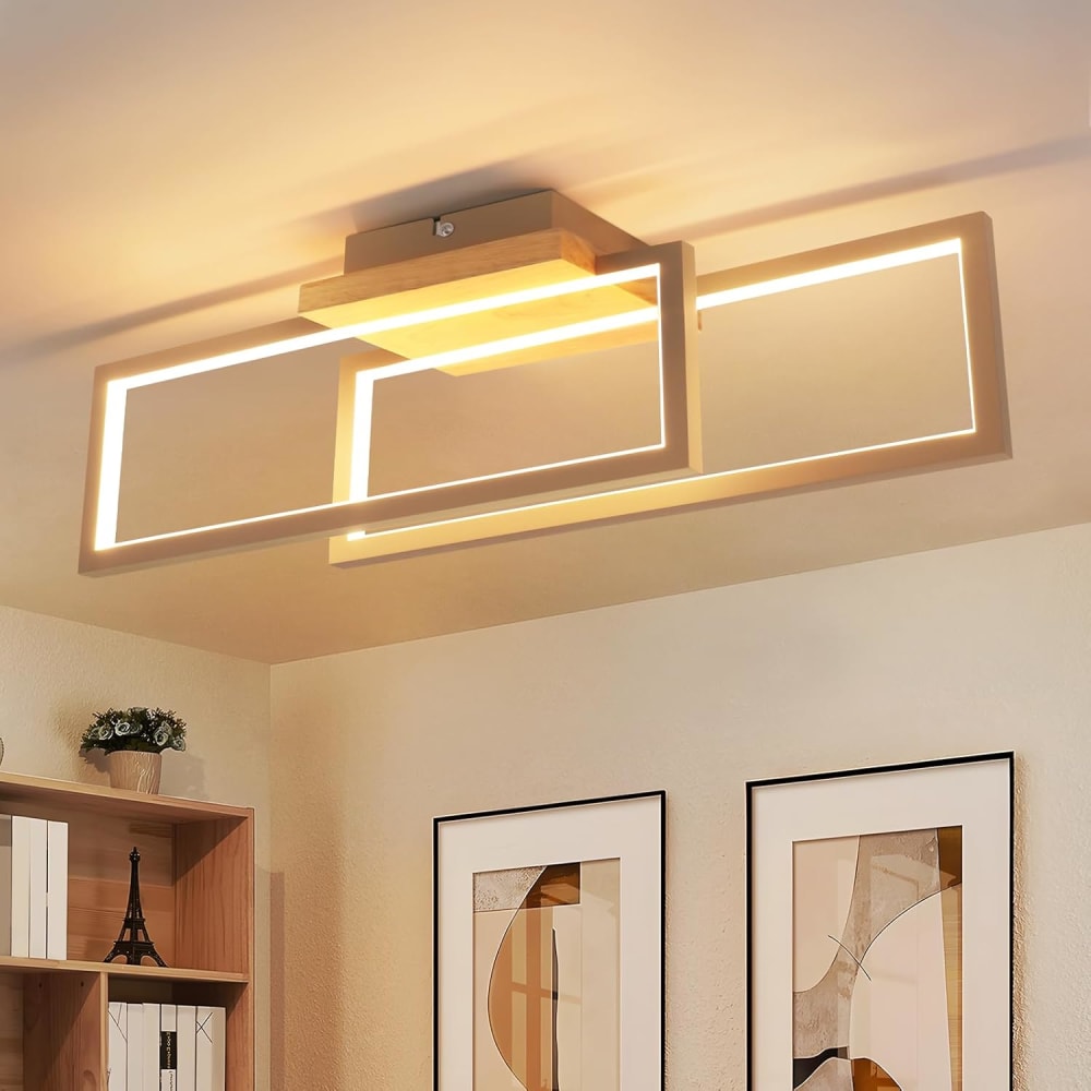 Plafonnier en fer aluminium gris 48x13x16cm led 3000k 24w — vue 3
