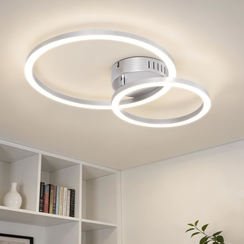 Plafonnier en plastique argenté 40.5x30x6.7cm led 4000k 23w — vue 3