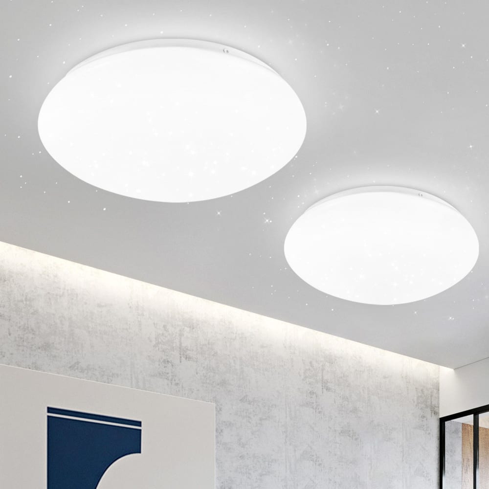 Plafonnier en pvc blanc 16x16x6.7cm led 6500k 5w lot de 2 — vue 3