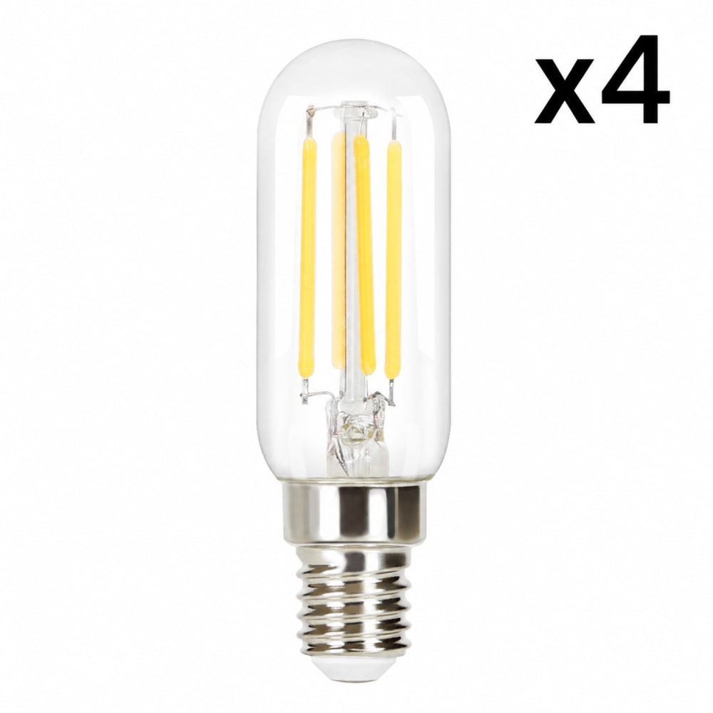 Ampoule verre transparent 3x9cm e14 2700k lot de 4