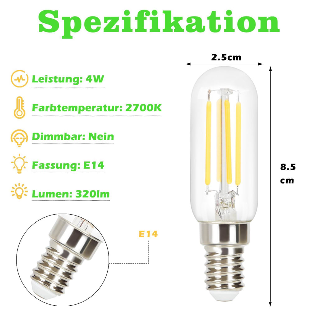 Ampoule verre transparent 3x9cm e14 2700k lot de 4 — vue 4