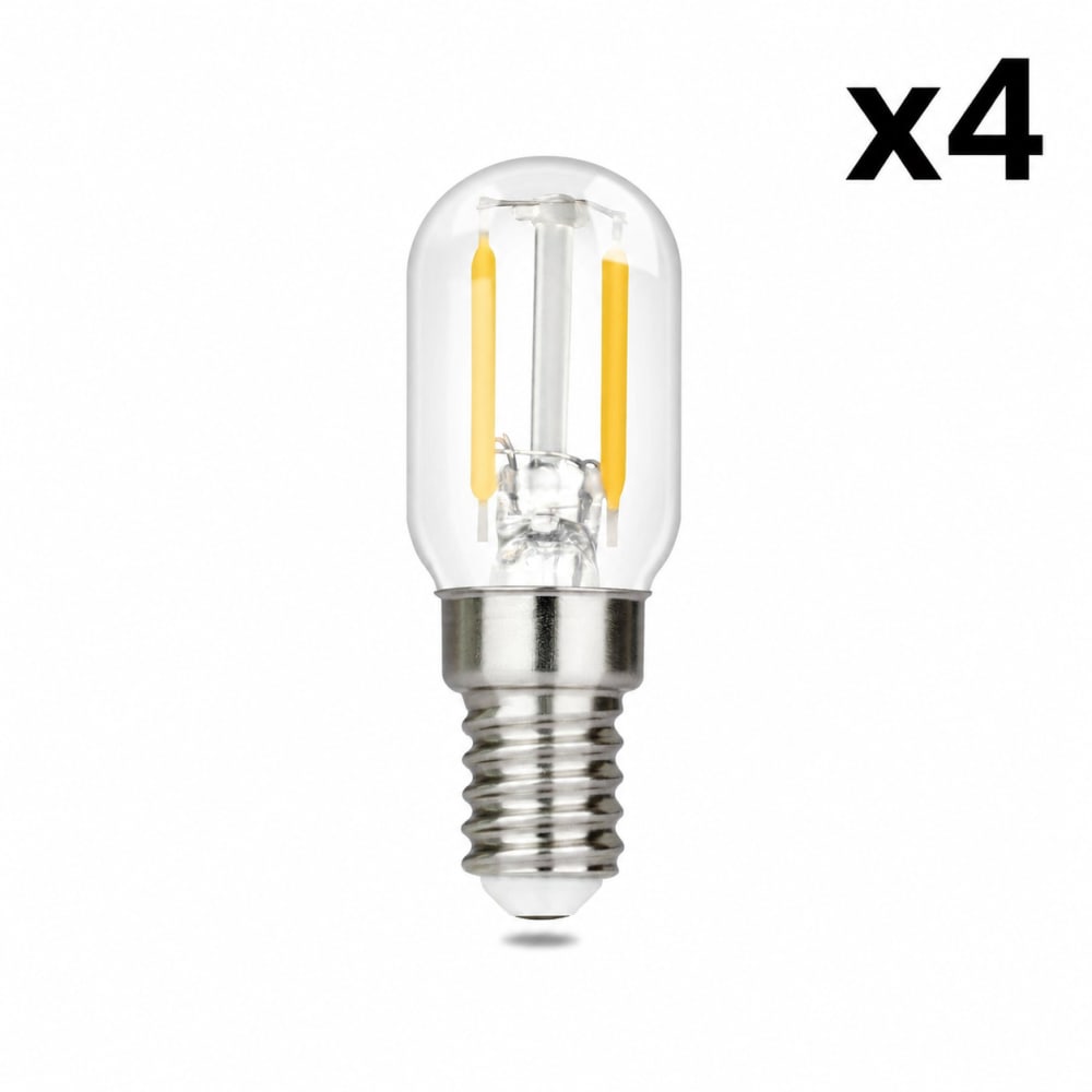 Ampoule verre transparent 2x6cm e14 2700k lot de 4