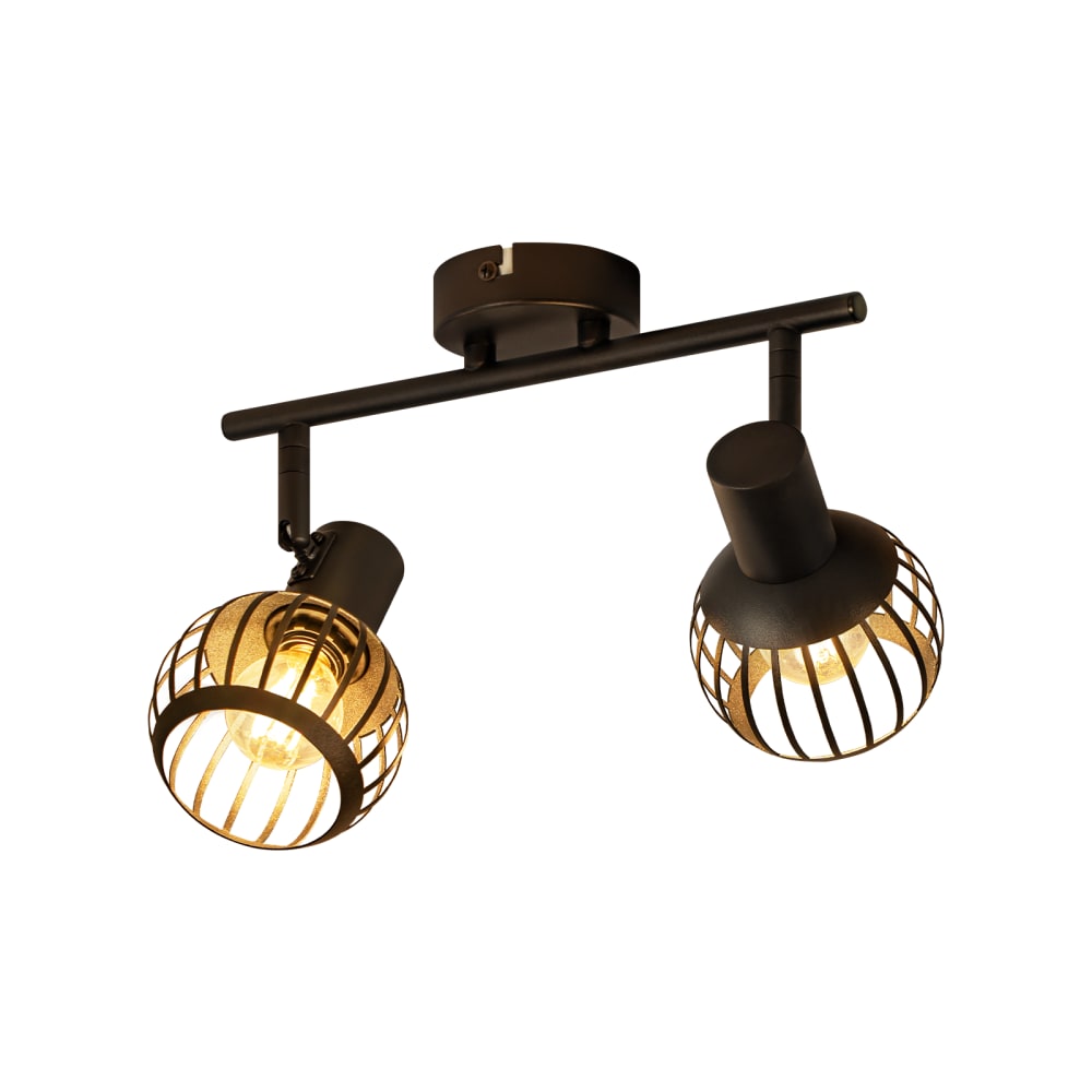 Spot de plafond en fer noir 31x14.2x17cm e14