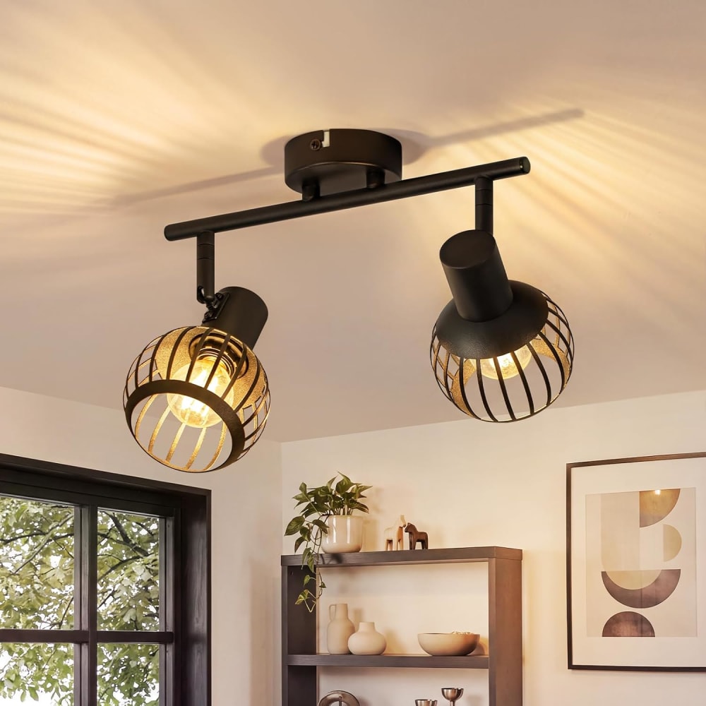 Spot de plafond en fer noir 31x14.2x17cm e14 — vue 3
