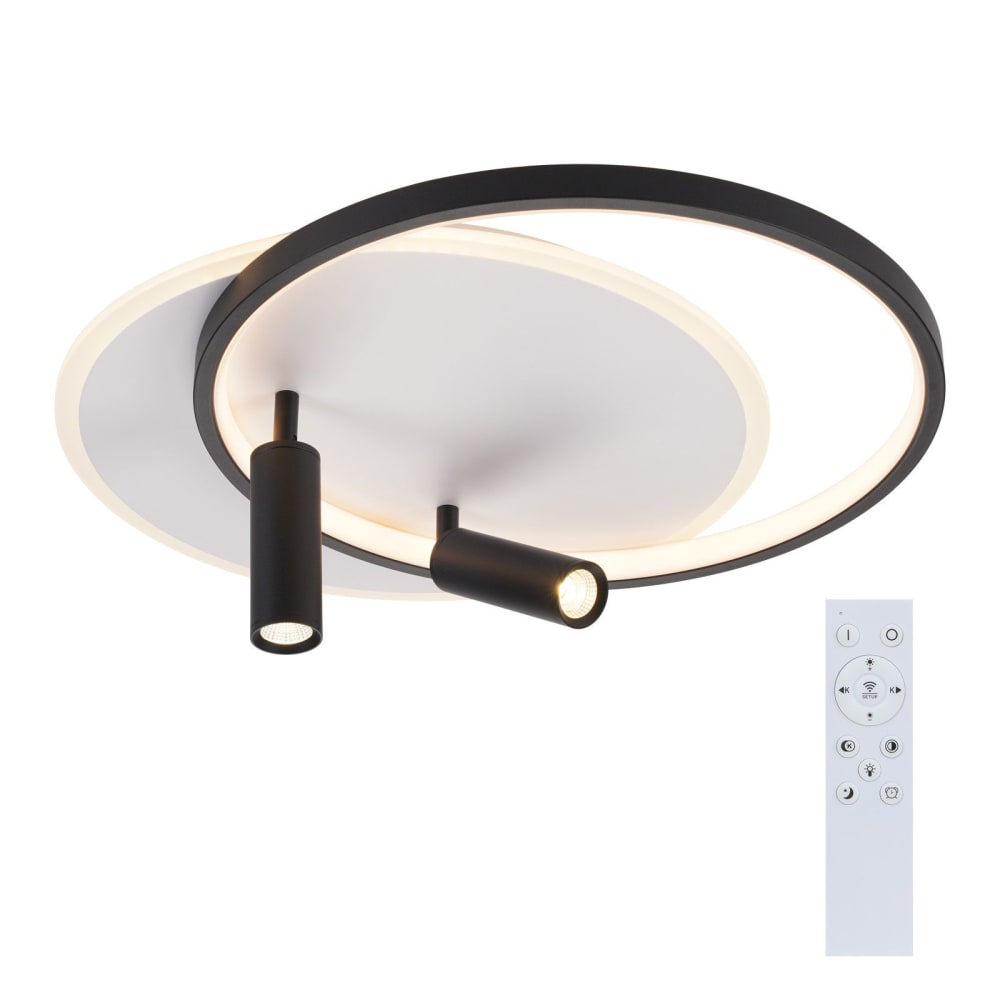 Spot de plafond en fer noir 50x42x13cm