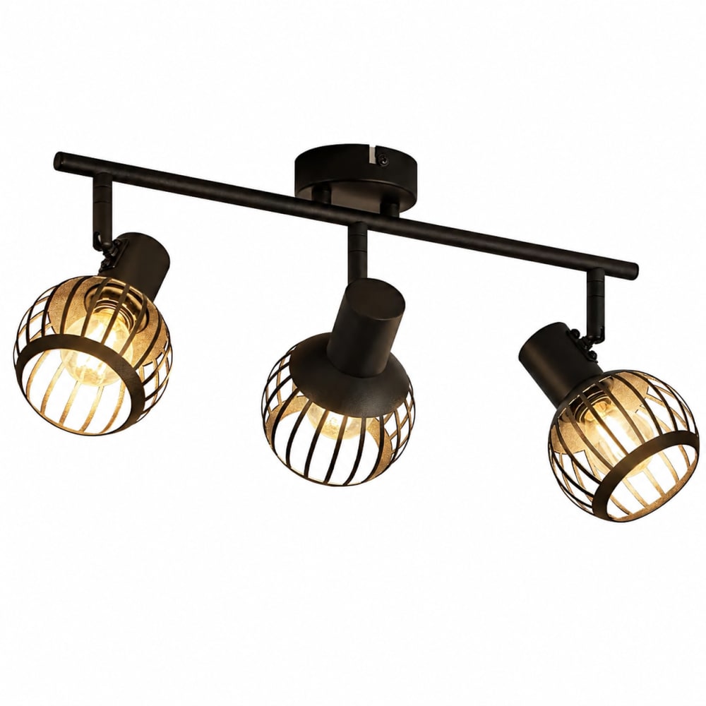 Spot de plafond en fer noir 46x14.2x17cm e14