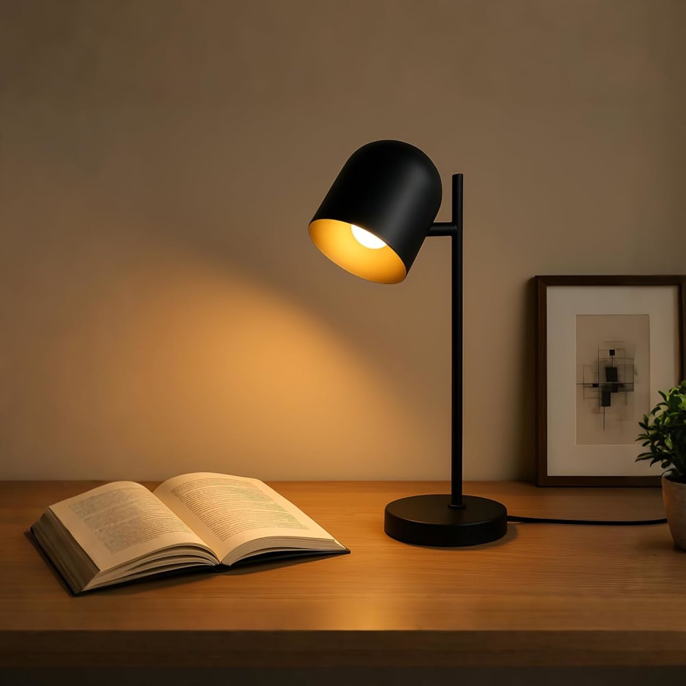 Lampe de table en fer noir 21.5x12x35cm e14 — vue 3