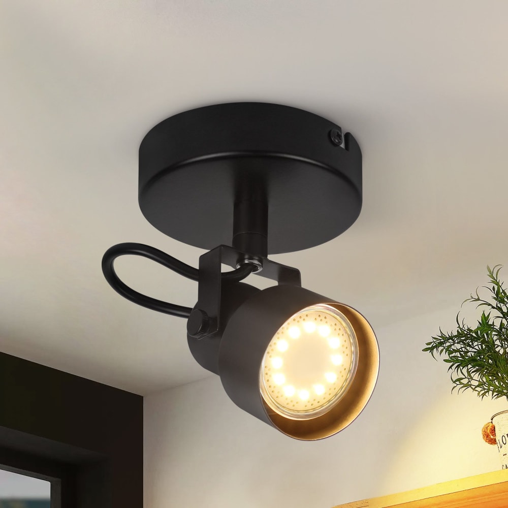 Spot de plafond en fer noir 10.5x10x10.5cm gu10 — vue 3