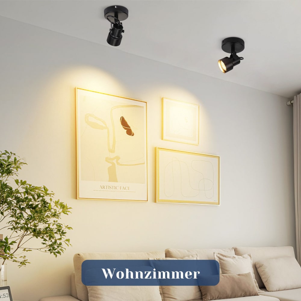 Spot de plafond en fer noir 10.5x10x10.5cm gu10 — vue 4