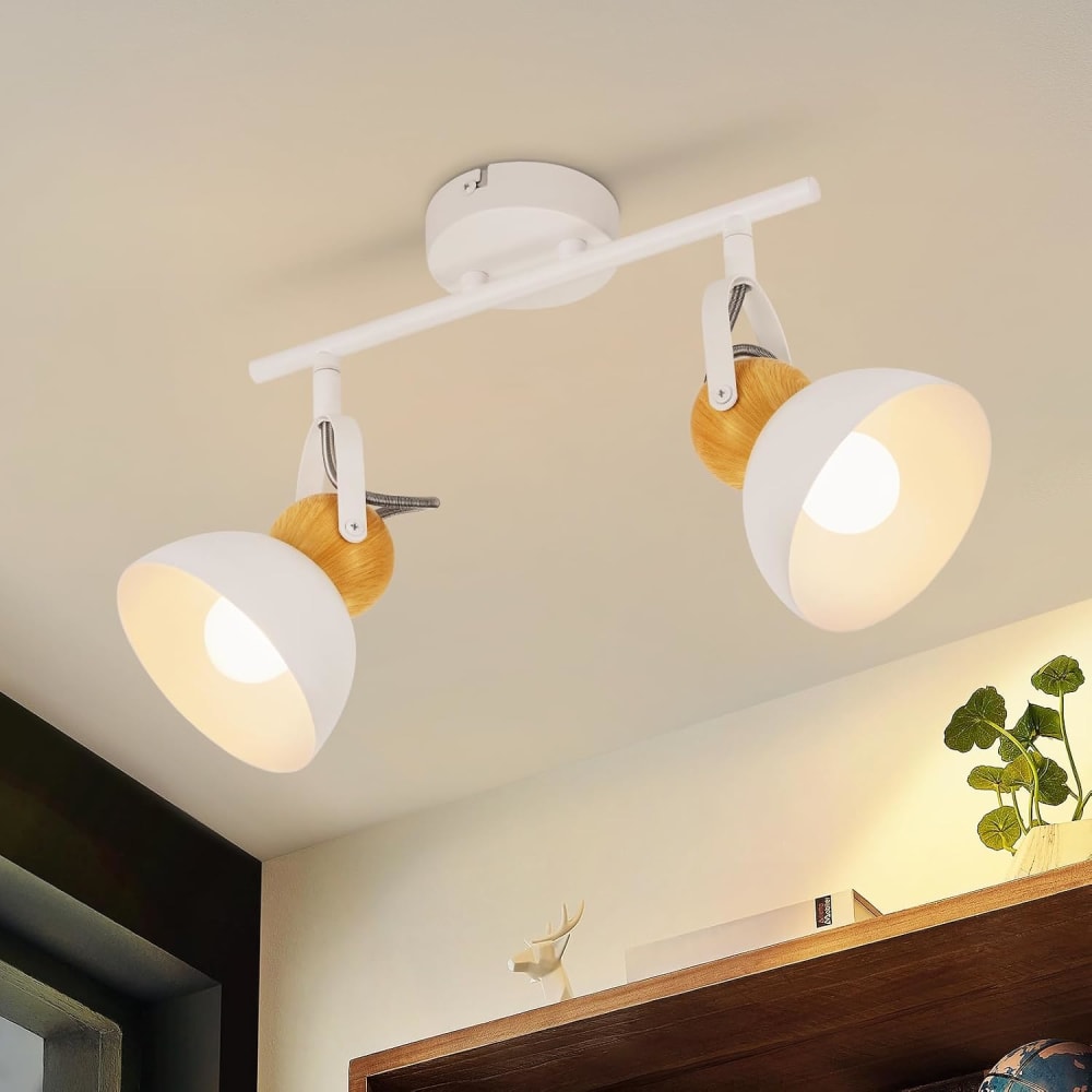 Spot de plafond en fer blanc 33x21x15cm e27 — vue 3