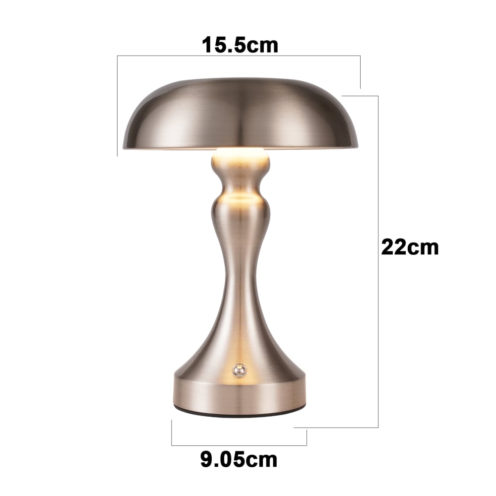 Lampe de table fer nickel 15.5x15.5x22cm led — vue 4