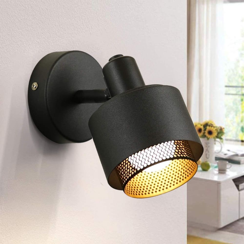 Spot de plafond en fer noir 9x9x16.5cm — vue 3