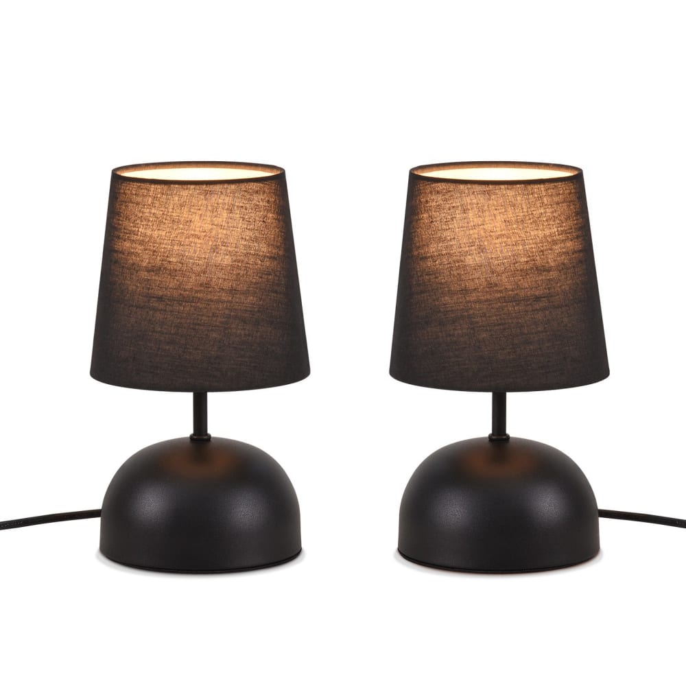ZMH Tischlampe Eisen 14x14x24.5cm Schwarz E14 Schwarz Stahl