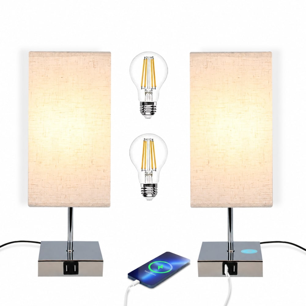 ZMH Tischlampe Eisen 13x13x37cm Silber E27 Silber Stahl