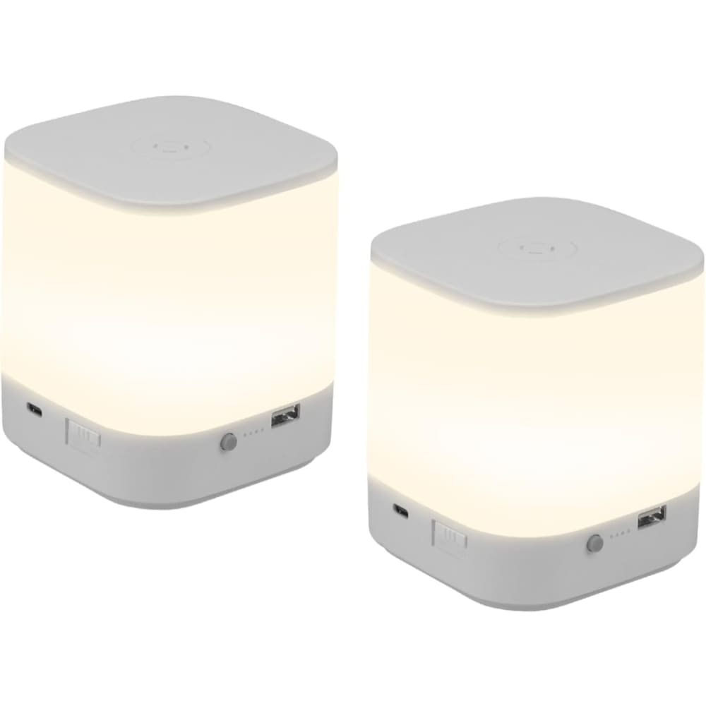 Lampe de table en pc blanc 9.8x9.8x11.5cm led lot de 2